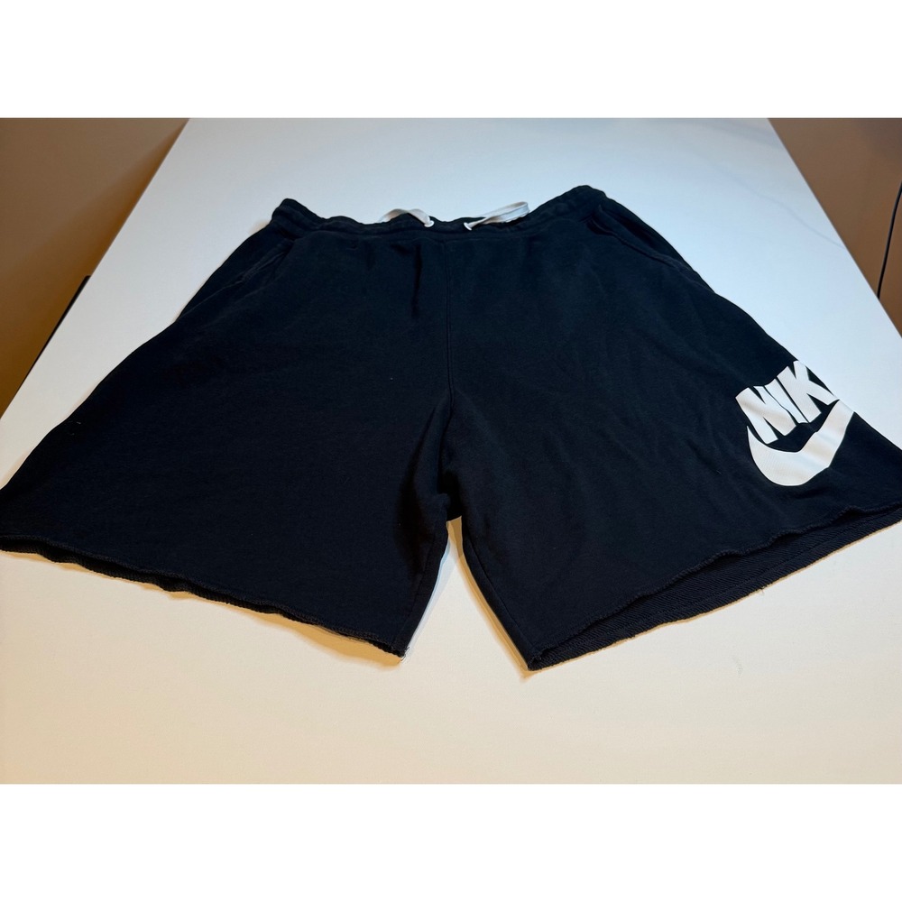 Nike Sportswear Mens 3XL Tall Black French Terry Shorts Raw Hem Futura Logo
